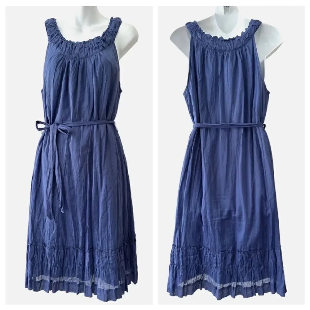 Talbots crinkle cotton halter shift dress. Size 4.